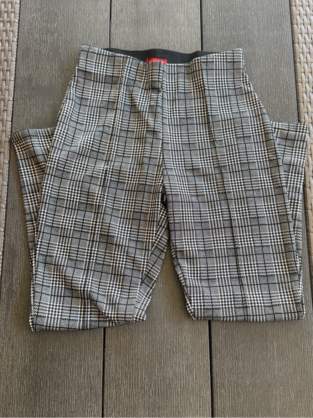 Plaid Ponte Leggings - Black & White